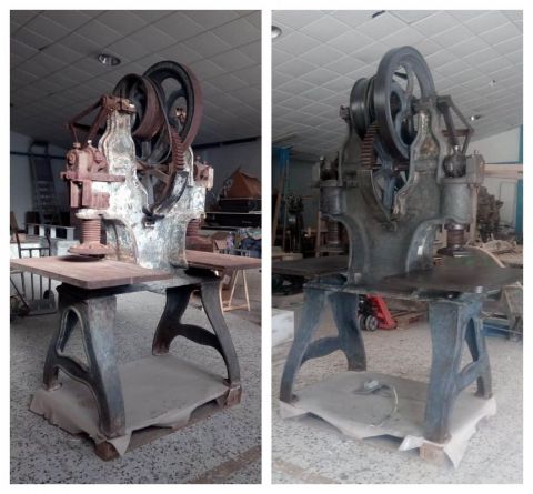 El Museo Escolar de Pusol expone una troqueladora en Futurmoda