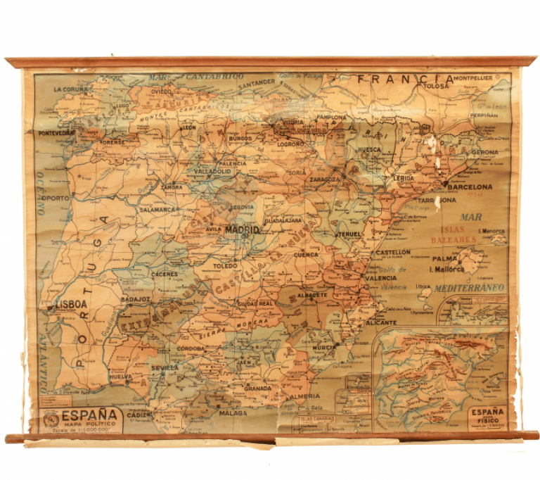 Mapa político-físico de España 